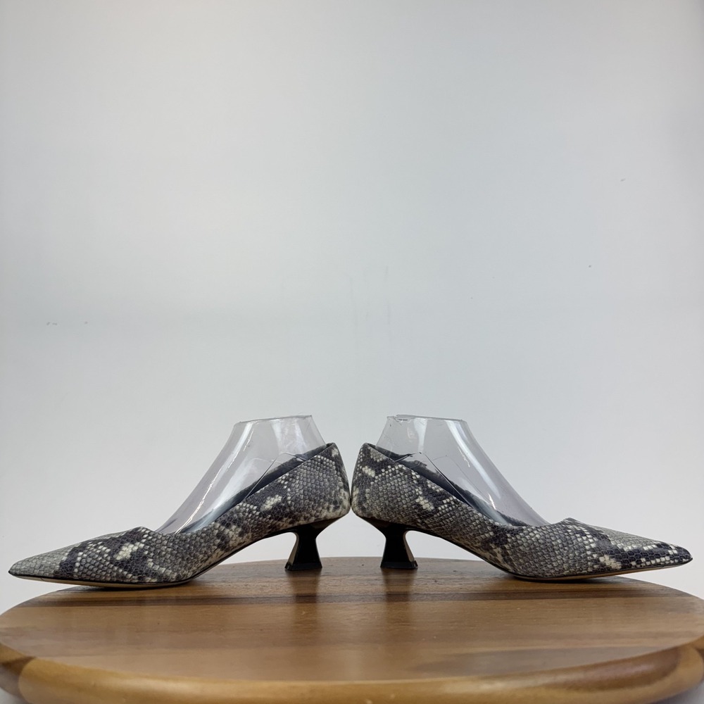 Womens Sarto Diva Snakeprint‎ Leather Comfort Kitten Heeled Pumps Size 8.5 M GUC - Picture 5 of 8